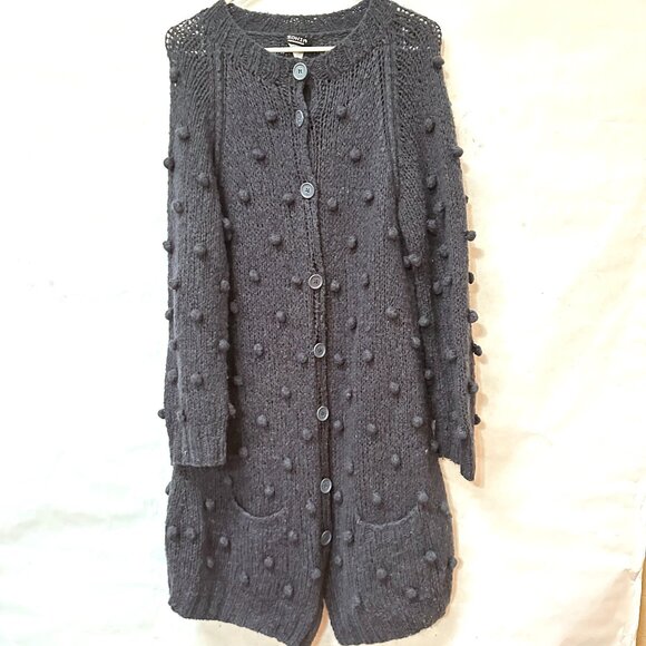 Sonia Rykiel Sweaters - VTG Sonia Rykiel Pom Pom long Cardigan Sweater Couture Size Medium